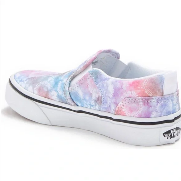 NIB Vans Asher Heart Tie Dye Slip-On Shoes (Big girls sizes) - Picture 9 of 12